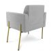 Poltrona Pé de Ferro Dourado Decorativa Kit 2 Marisa Suede Cinza D03 - D'Rossi