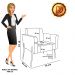 Poltrona Pé de Ferro Dourado Decorativa Kit 2 Marisa Suede Grafite D03 - D'Rossi