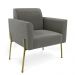 Poltrona Pé de Ferro Dourado Decorativa Kit 2 Marisa Suede Grafite D03 - D'Rossi