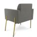 Poltrona Pé de Ferro Dourado Decorativa Kit 2 Marisa Suede Grafite D03 - D'Rossi