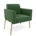Poltrona Pé de Ferro Dourado Decorativa Kit 2 Marisa Suede Verde D03 - D'Rossi