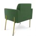 Poltrona Pé de Ferro Dourado Decorativa Kit 2 Marisa Suede Verde D03 - D'Rossi