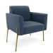 Poltrona Pé de Ferro Dourado Decorativa Marisa Suede Azul Marinho D03 - D'Rossi