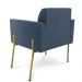 Poltrona Pé de Ferro Dourado Decorativa Marisa Suede Azul Marinho D03 - D'Rossi