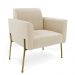 Poltrona Pé de Ferro Dourado Decorativa Marisa Suede Bege D03 - D'Rossi