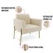 Poltrona Pé de Ferro Dourado Decorativa Marisa Suede Bege D03 - D'Rossi