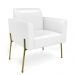 Poltrona Pé de Ferro Dourado Kit 2 para Sala Marisa Corano Branco D03 - D'Rossi