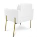 Poltrona Pé de Ferro Dourado Kit 2 para Sala Marisa Corano Branco D03 - D'Rossi