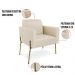 Poltrona Pé de Ferro Dourado Kit 2 para Sala Marisa Corino Bege D03 - D'Rossi