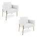 Poltrona Pé de Ferro Dourado Kit 2 para Sala Marisa Corino Branco D03 - D'Rossi