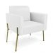 Poltrona Pé de Ferro Dourado Kit 2 para Sala Marisa Corino Branco D03 - D'Rossi