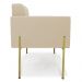 Poltrona Pé de Ferro Dourado para Sala Elisa Suede Bege D03 - D'Rossi