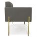 Poltrona Pé de Ferro Dourado para Sala Elisa Suede Grafite D03 - D'Rossi