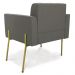 Poltrona Pé de Ferro Dourado para Sala Elisa Suede Grafite D03 - D'Rossi