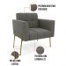 Poltrona Pé de Ferro Dourado para Sala Elisa Suede Grafite D03 - D'Rossi
