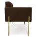 Poltrona Pé de Ferro Dourado para Sala Elisa Suede Marrom D03 - D'Rossi