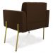 Poltrona Pé de Ferro Dourado para Sala Elisa Suede Marrom D03 - D'Rossi