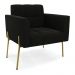 Poltrona Pé de Ferro Dourado para Sala Elisa Suede Preto D03 - D'Rossi