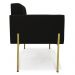 Poltrona Pé de Ferro Dourado para Sala Elisa Suede Preto D03 - D'Rossi