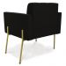 Poltrona Pé de Ferro Dourado para Sala Elisa Suede Preto D03 - D'Rossi