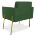 Poltrona Pé de Ferro Dourado para Sala Elisa Suede Verde D03 - D'Rossi