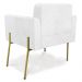 Poltrona Pé de Ferro Dourado para Sala Kit 2 Elisa Corano Branco D03 - D'Rossi