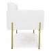 Poltrona Pé de Ferro Dourado para Sala Kit 2 Elisa Corino Branco D03 - D'Rossi