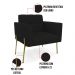 Poltrona Pé de Ferro Dourado para Sala Kit 2 Elisa Linho Preto A79 D03 - D'Rossi