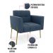Poltrona Pé de Ferro Dourado para Sala Kit 2 Elisa Suede Azul Marinho D03 - D'Rossi