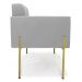 Poltrona Pé de Ferro Dourado para Sala Kit 2 Elisa Suede Cinza D03 - D'Rossi