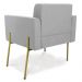 Poltrona Pé de Ferro Dourado para Sala Kit 2 Elisa Suede Cinza D03 - D'Rossi