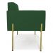 Poltrona Pé de Ferro Dourado para Sala Kit 2 Elisa Veludo Verde D03 - D'Rossi