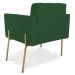 Poltrona Pé de Ferro Dourado para Sala Kit 2 Elisa Veludo Verde D03 - D'Rossi