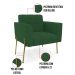 Poltrona Pé de Ferro Dourado para Sala Kit 2 Elisa Veludo Verde D03 - D'Rossi