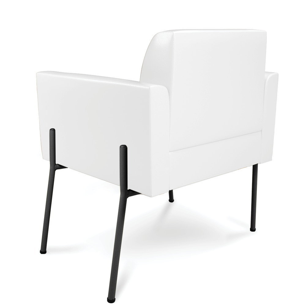 Poltrona Pé de Ferro Preto Kit 2 para Sala Marisa Corano Branco D03 - D'Rossi