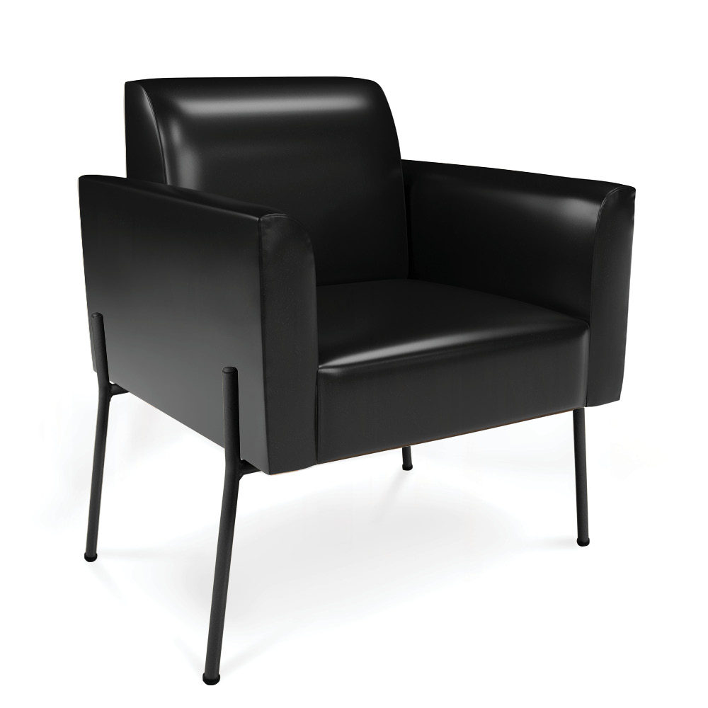 Poltrona Pé de Ferro Preto Kit 2 para Sala Marisa Corano Preto D03 - D'Rossi