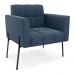 Poltrona Pé de Ferro Preto para Sala Elisa Suede Azul Marinho D03 - D'Rossi