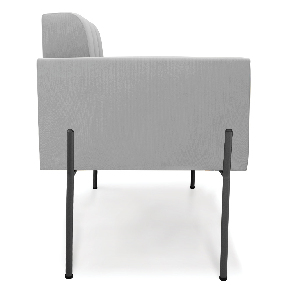 Poltrona Pé de Ferro Preto para Sala Elisa Suede Cinza D03 - D'Rossi