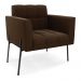 Poltrona Pé de Ferro Preto para Sala Elisa Suede Marrom D03 - D'Rossi
