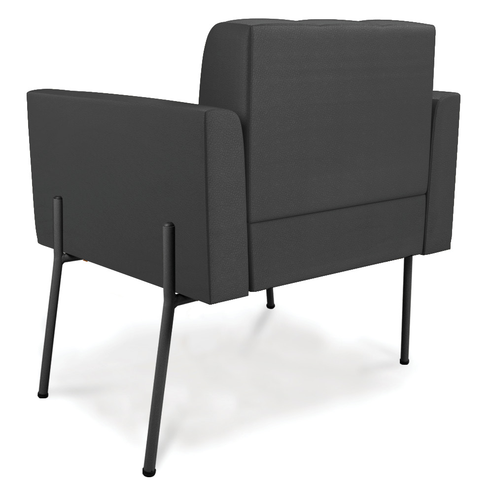 Poltrona Pé de Ferro Preto para Sala Kit 2 Elisa Corino Preto D03 - D'Rossi