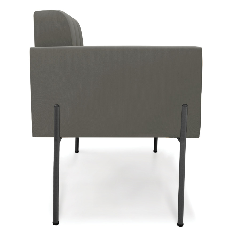 Poltrona Pé de Ferro Preto para Sala Kit 2 Elisa Suede Grafite D03 - D'Rossi