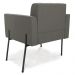Poltrona Pé de Ferro Preto para Sala Kit 2 Elisa Suede Grafite D03 - D'Rossi