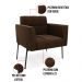 Poltrona Pé de Ferro Preto para Sala Kit 2 Elisa Suede Marrom D03 - D'Rossi