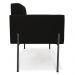 Poltrona Pé de Ferro Preto para Sala Kit 2 Elisa Suede Preto D03 - D'Rossi