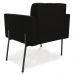 Poltrona Pé de Ferro Preto para Sala Kit 2 Elisa Suede Preto D03 - D'Rossi