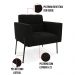Poltrona Pé de Ferro Preto para Sala Kit 2 Elisa Suede Preto D03 - D'Rossi