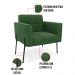 Poltrona Pé de Ferro Preto para Sala Kit 2 Elisa Suede Verde D03 - D'Rossi