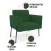 Poltrona Pé de Ferro Preto para Sala Kit 2 Elisa Veludo Verde D03 - D'Rossi