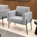 Poltrona Pé de Ferro Preto para Sala Marisa Suede Cinza D03 - D'Rossi