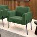Poltrona Pé de Ferro Preto para Sala Marisa Suede Verde D03 - D'Rossi